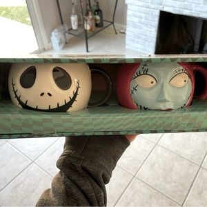 Set of 2 Nightmare Before Christmas Jack and Sally mugs